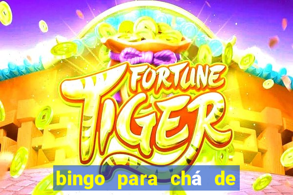 bingo para chá de bebê para imprimir grátis